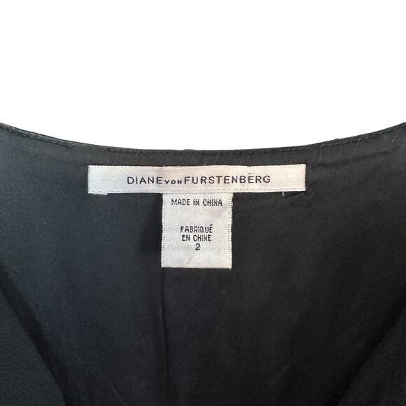 Diane Von Furstenberg Jiwon Sheath Black Ponte Dress Size 2 - Picture 5 of 11